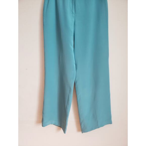 Vintage Bloomingdales 100% Silk Pants Blue Size 10P - Picture 3 of 7